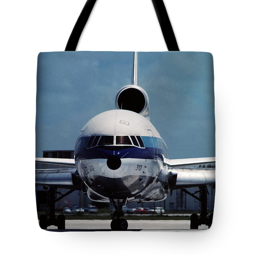 Eastern Airlines Tote Bag featuring the photograph Head-on Eastern Airlines L-1011 by Erik Simonsen