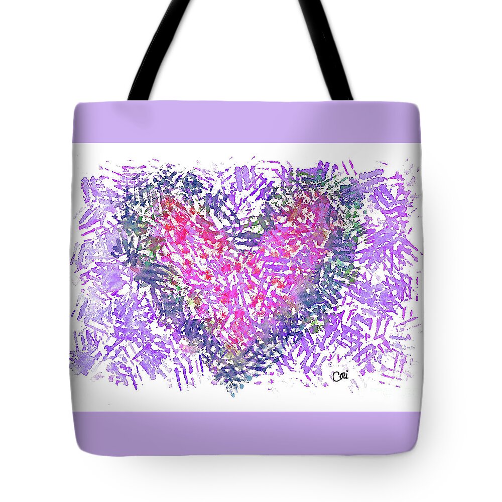 Heart 1007 Tote Bag featuring the digital art Heart 1007 by Corinne Carroll
