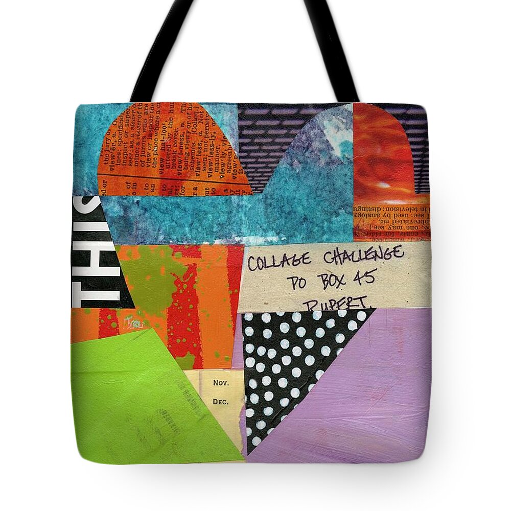 Abstract Art Tote Bag featuring the painting Heart #48 by Jane Davies