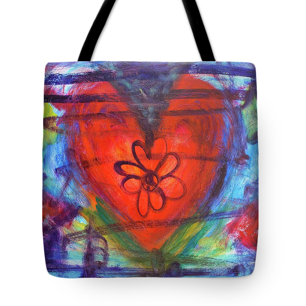 Heart Tote Bag featuring the painting Heart and Soul Number one by Kerima Swain