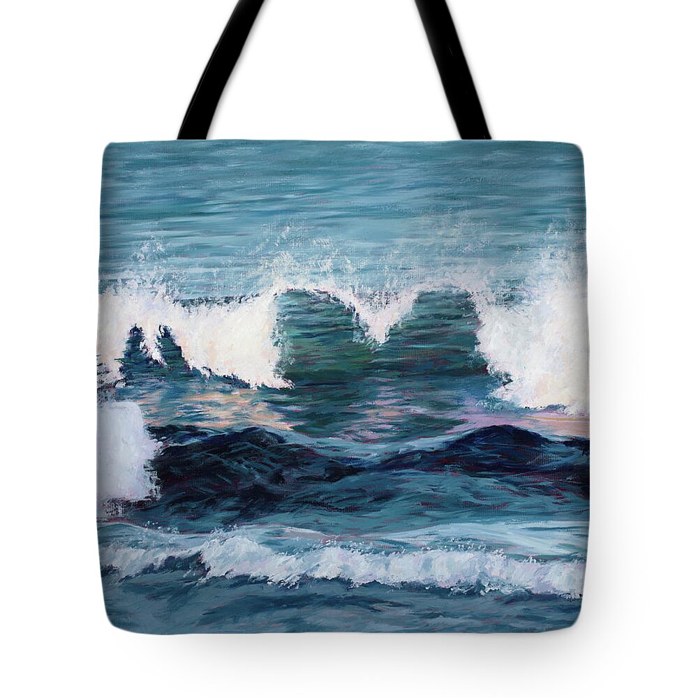 Oil Tote Bag featuring the painting Heart Breakers by Mary Giacomini