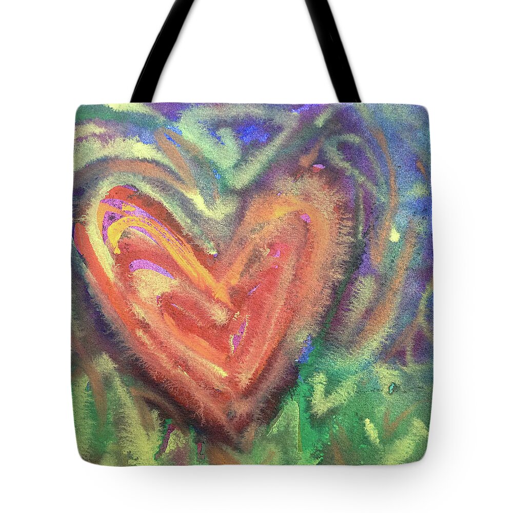 Heart Tote Bag featuring the painting Heart in Motion by Kerima Swain