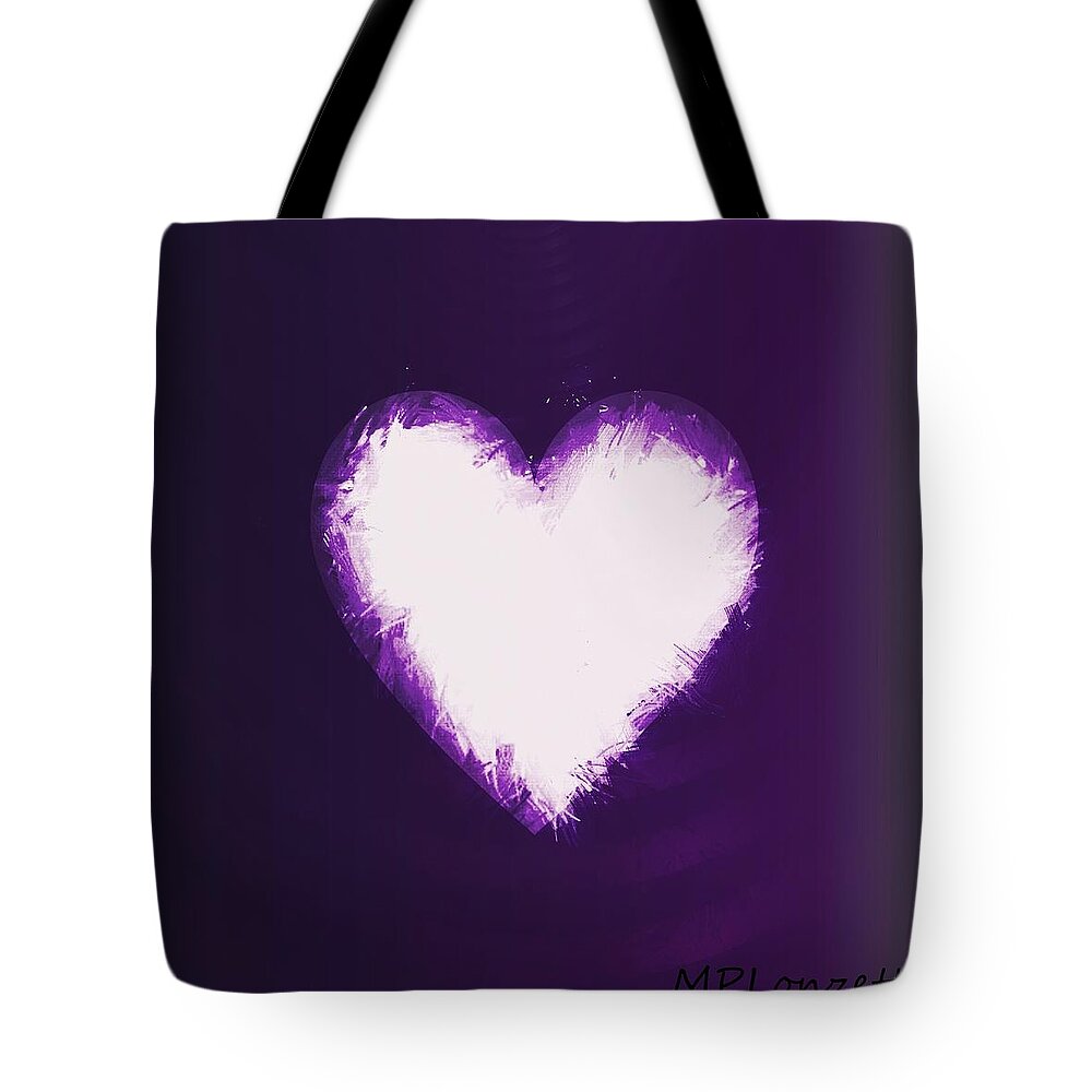 Purple Tote Bag featuring the painting Heart of Purple by Marian Lonzetta