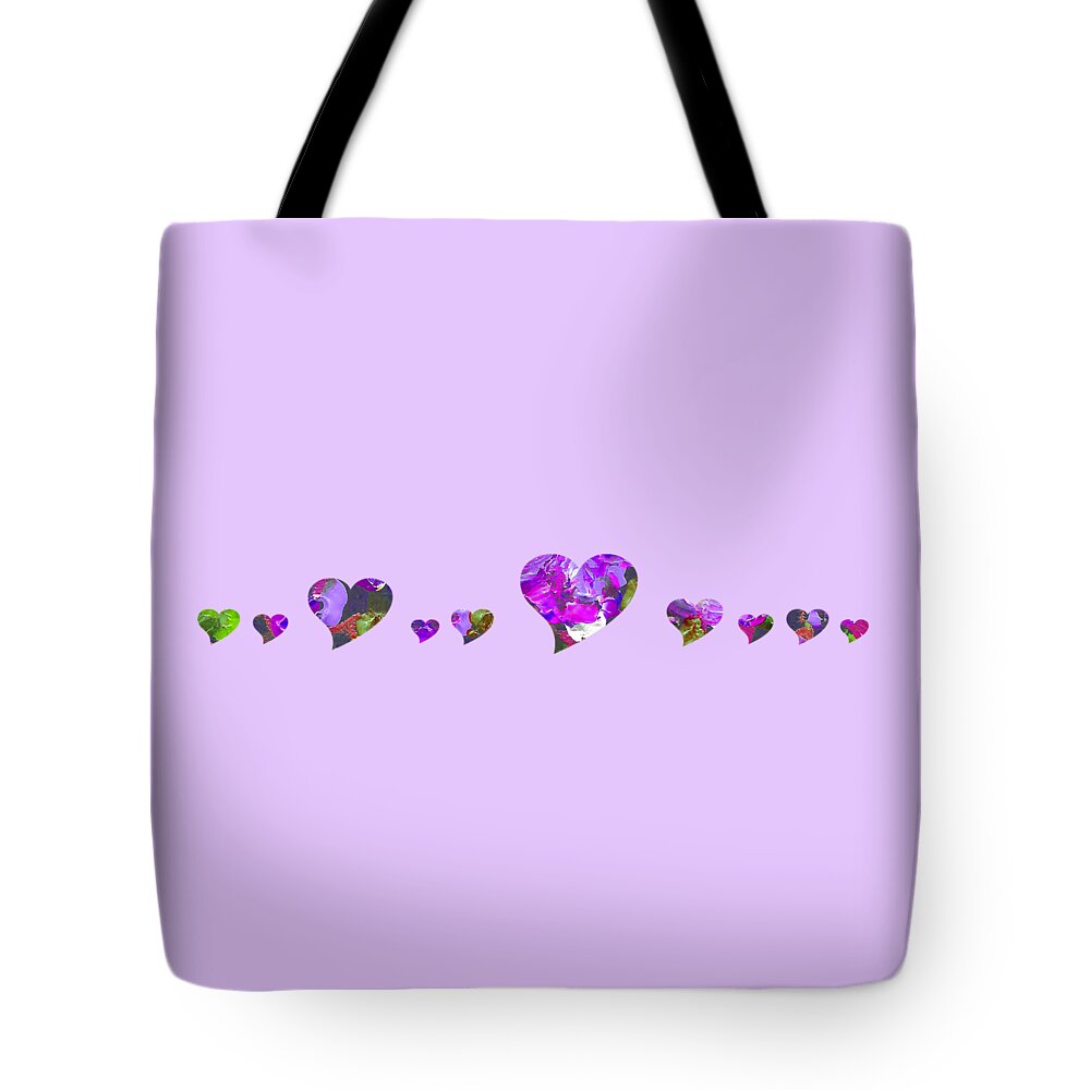 Hearts Tote Bag featuring the digital art Hearts 1001 by Corinne Carroll