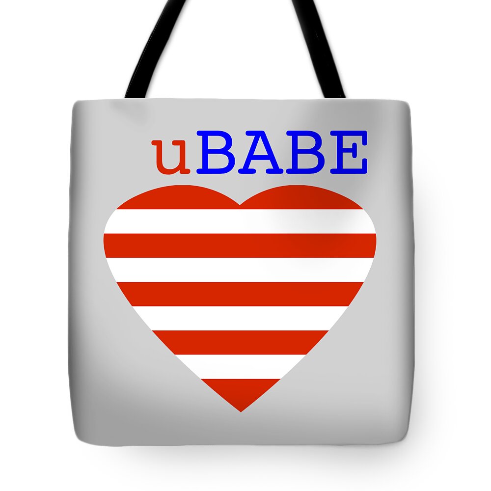 Ubabe Heart Tote Bag featuring the digital art Hearts and Stripes by Ubabe Style