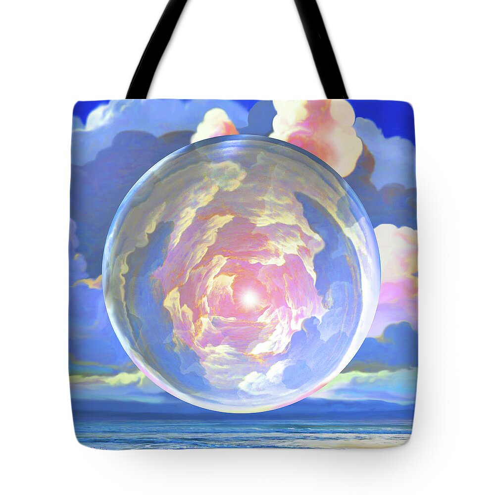 Heavens Tote Bag featuring the digital art Heaven Meets Sea by Robin Moline