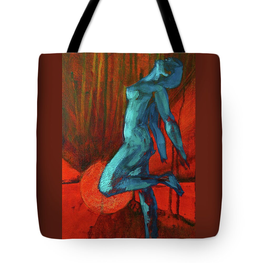 Figurative Abstract Tote Bag featuring the painting Heavenly by Nancy Merkle