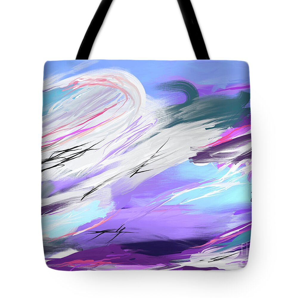 Abstract Tote Bag featuring the digital art Heavenly Surf by Mars Besso