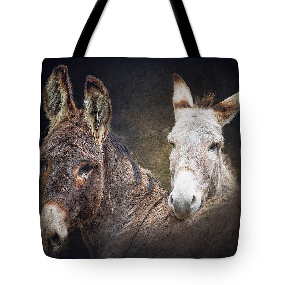 Burro Tote Bag featuring the photograph Heckle and Jeckle by Ron McGinnis