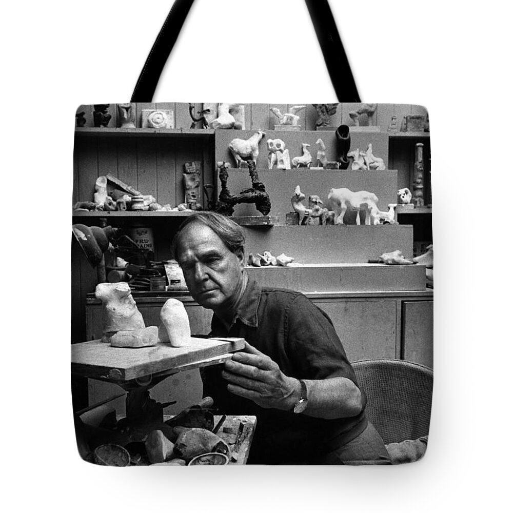Artist Tote Bag featuring the photograph Henry Moore by Sanford Roth