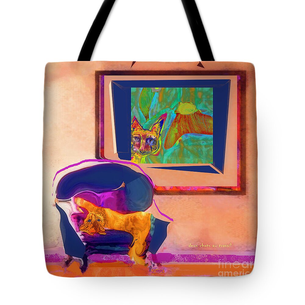 Square Tote Bag featuring the mixed media Here's Looking at You Kit by Zsanan Studio