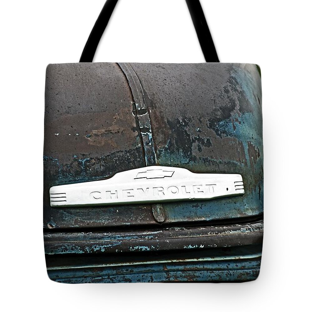 Heskin Tote Bag featuring the photograph HESKIN VINTAGE RALLY.  Chevrolet. by Lachlan Main