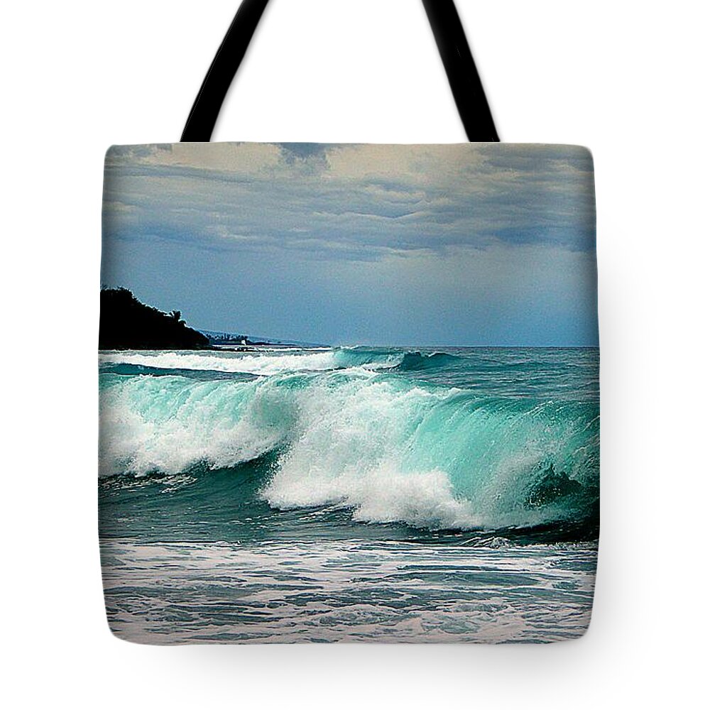 Surf Tote Bag featuring the photograph High Surf in Kona by Lori Seaman