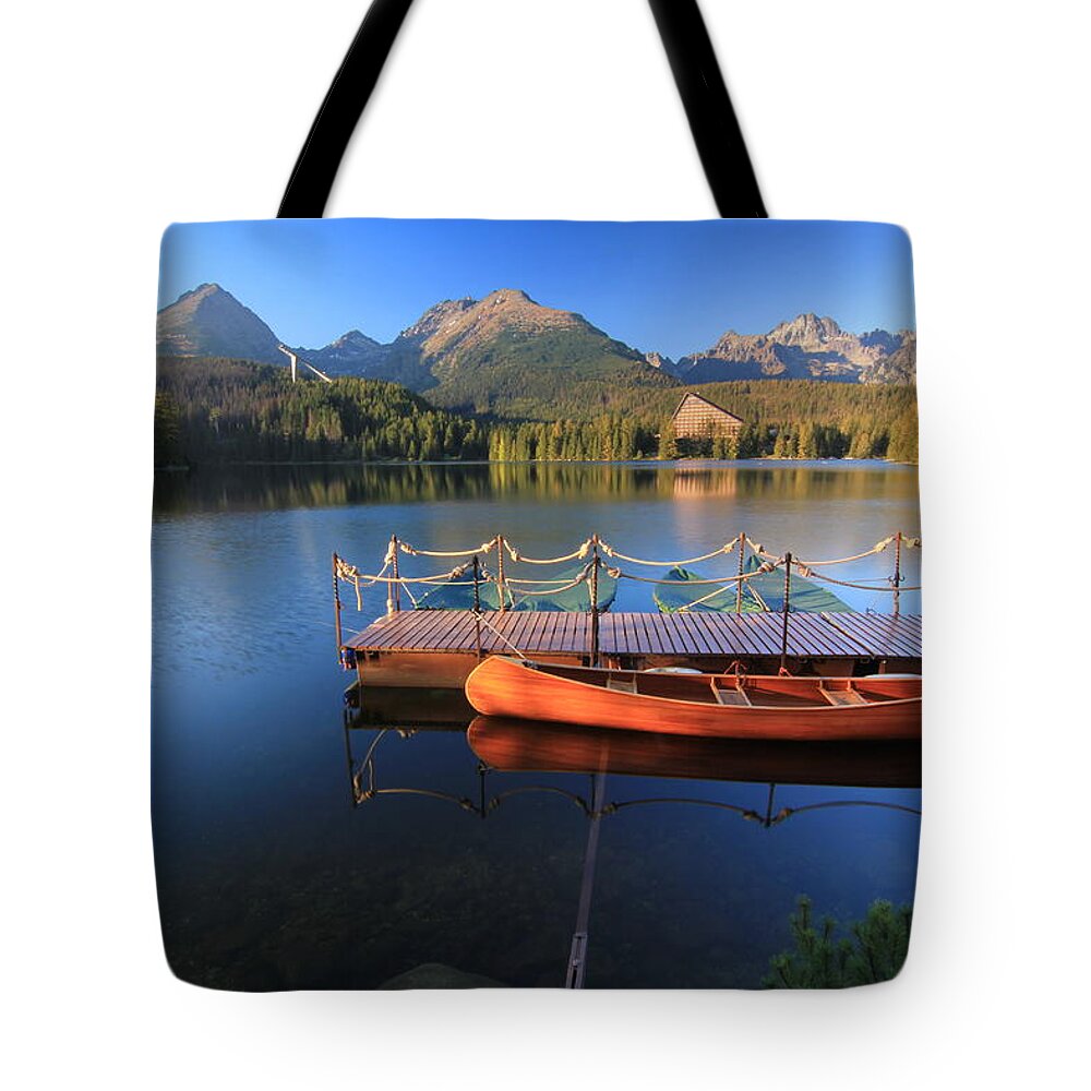 Tranquility Tote Bag featuring the photograph High Tatras, Slovakiake Pleso by Esslingerphoto.com