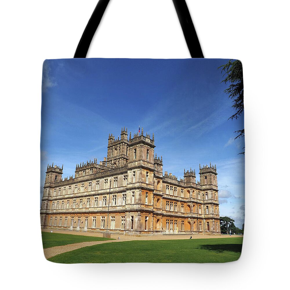 Highclere Castle Tote Bag featuring the photograph Highclere Castle aka Downton Abbey by Joe Schofield