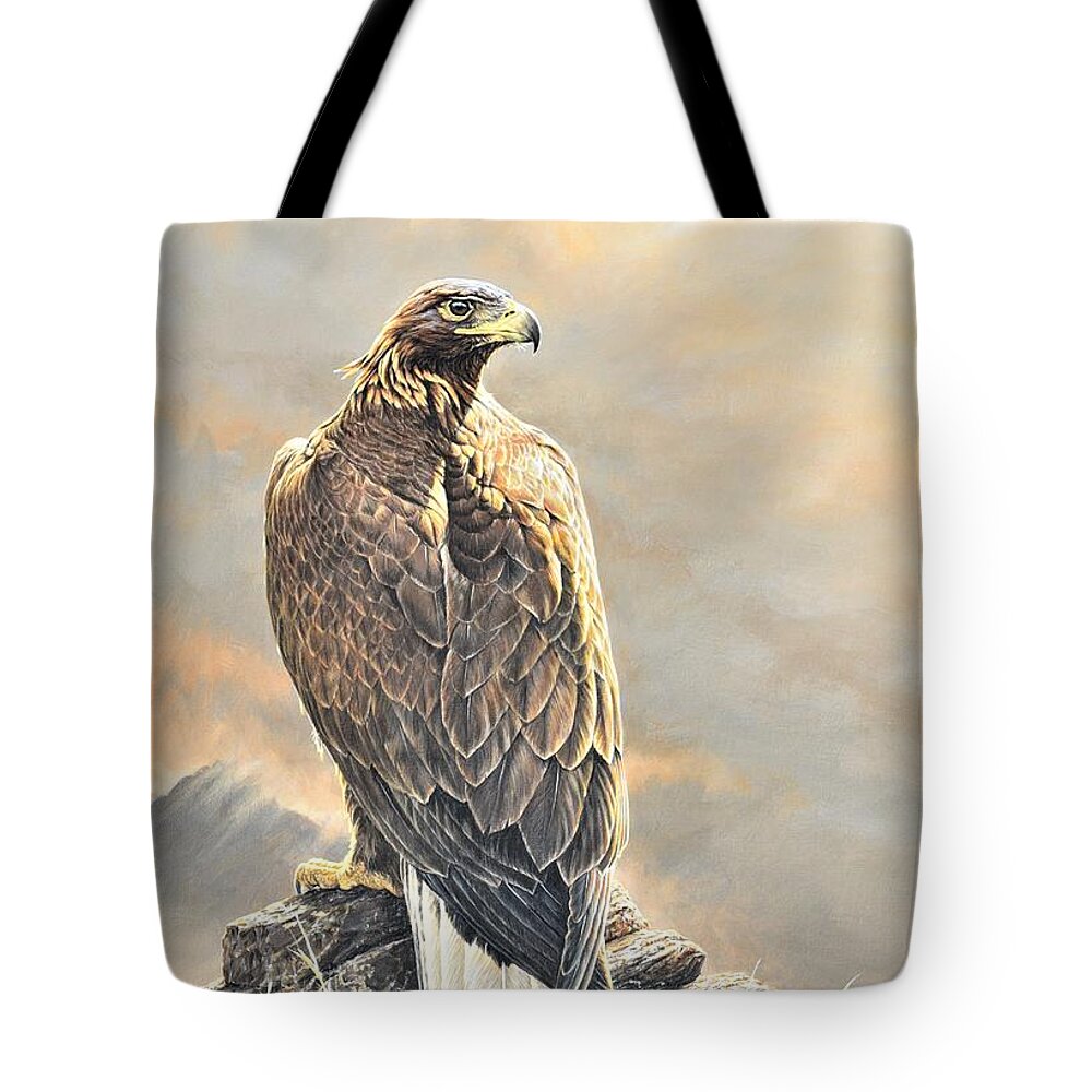 Paintings Tote Bag featuring the painting Highlander - Golden Eagle by Alan M Hunt