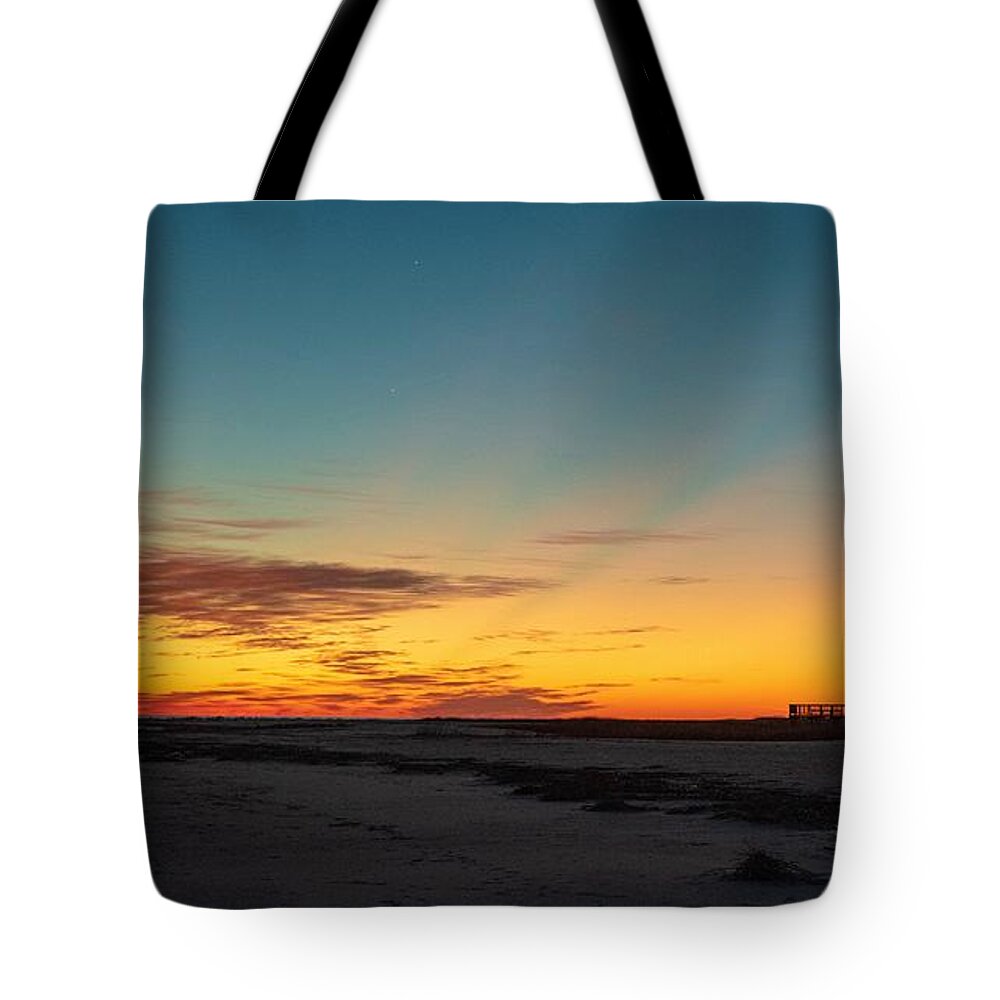 Hilton Head Island Tote Bag featuring the photograph Hilton Head Sunrise at Fish Haul Beach by Dennis Schmidt