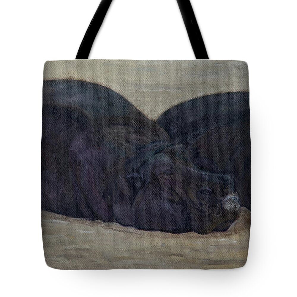 Wildlife Tote Bag featuring the painting Hippopotamus by Masami IIDA