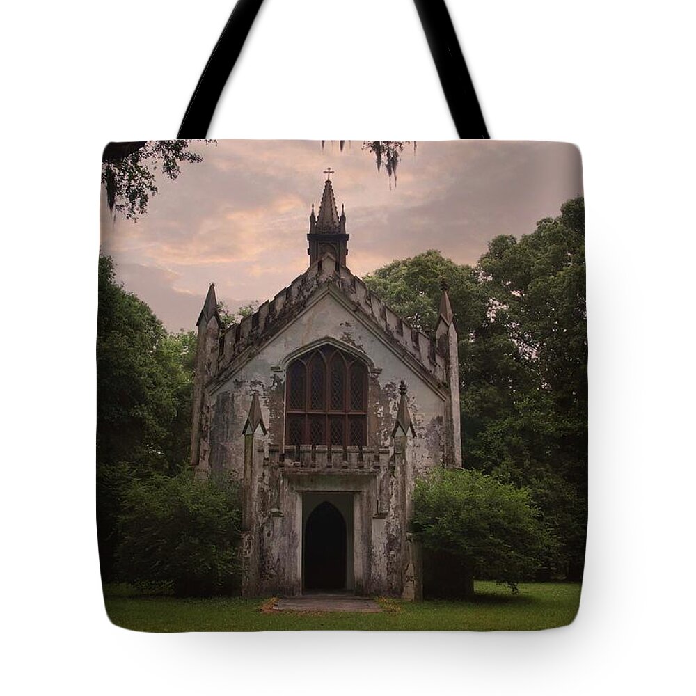 Episcopal Church Tote Bag featuring the photograph Historic Mississippi Church in the Woods by Kelly Gomez