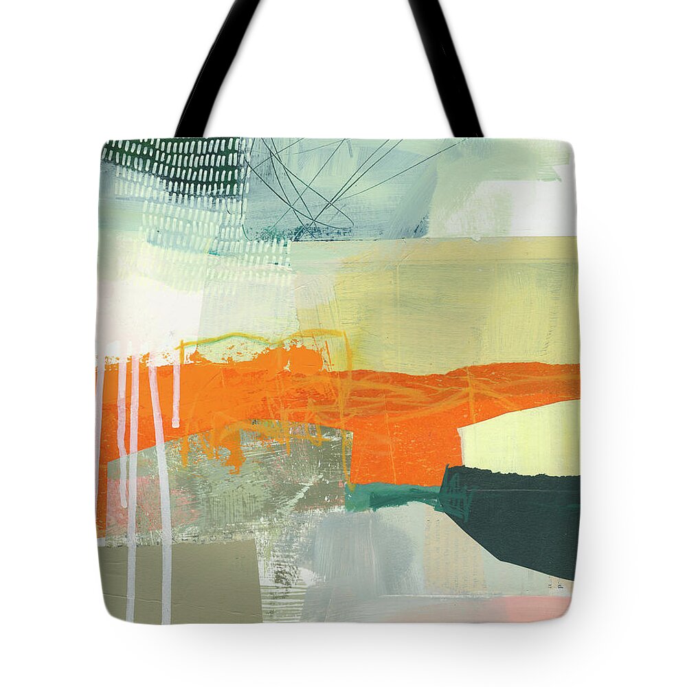 Abstract Art Tote Bag featuring the painting Hitting The Fan #5 by Jane Davies