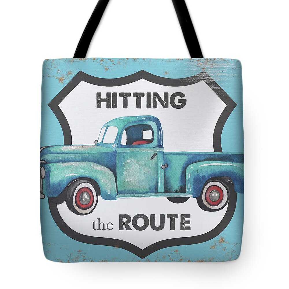 Hitting Tote Bag featuring the mixed media Hitting The Route by Elizabeth Medley