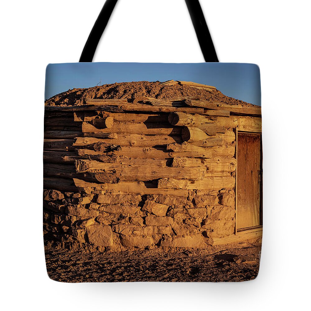 Hogan Tote Bag featuring the photograph Navajo Hogan by Jaime Miller