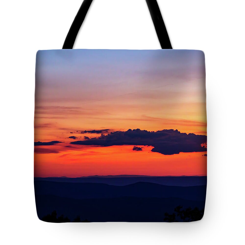 Sunset Tote Bag featuring the photograph Hogback Mountain Sunset by Natural Vista Photo - Matt Sexton