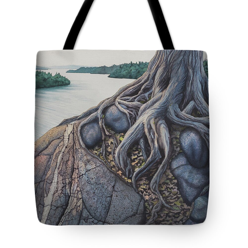 Watercolour Tote Bag featuring the painting Holding On by Karen Richardson