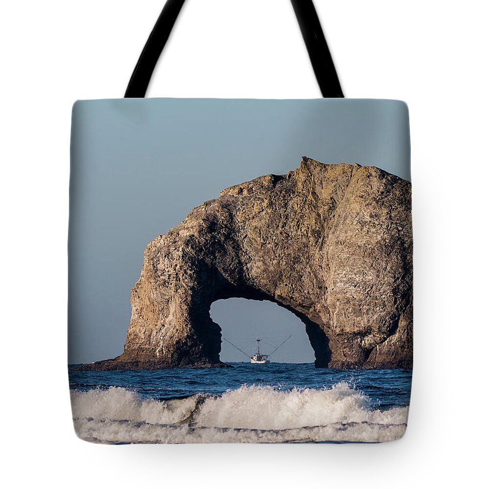Arch Tote Bag featuring the photograph Hole in the Wall by Robert Potts