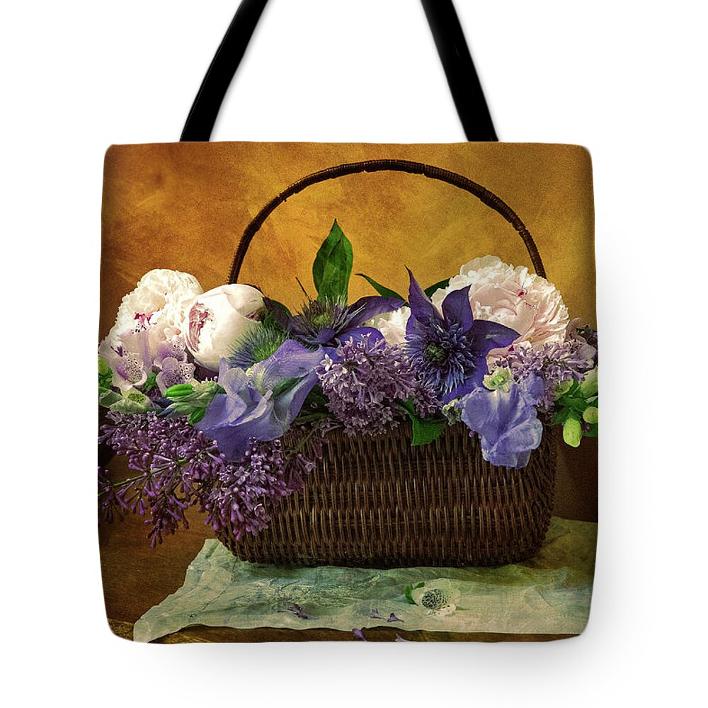 Flowers Tote Bag featuring the photograph Home Grown Floral Bouquet by John Rivera