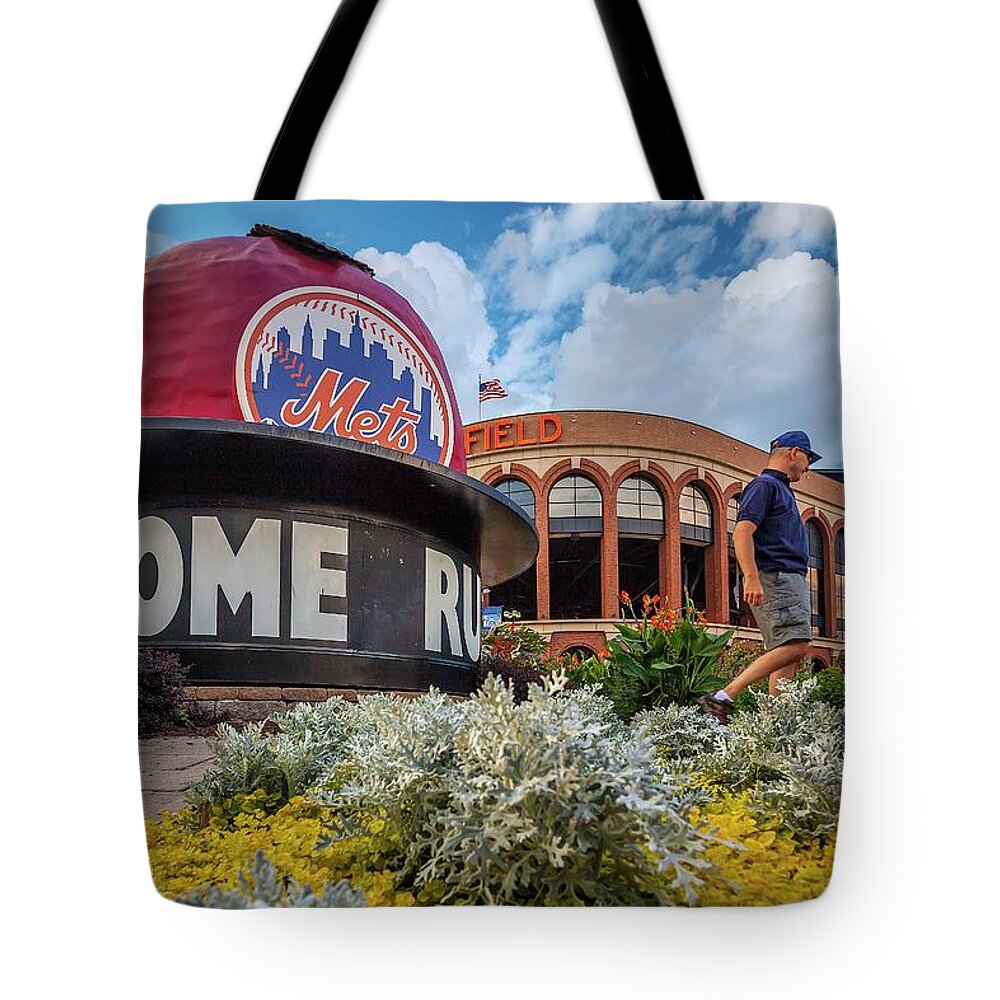 Estock Tote Bag featuring the digital art Home Run, City Field Stadium, Nyc by Claudia Uripos