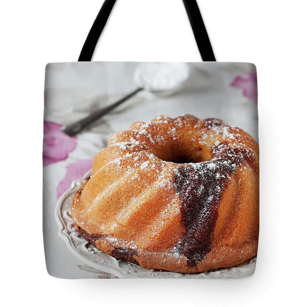 Temptation Tote Bag featuring the photograph Homemade Cake With Chocolate by Oxana Denezhkina