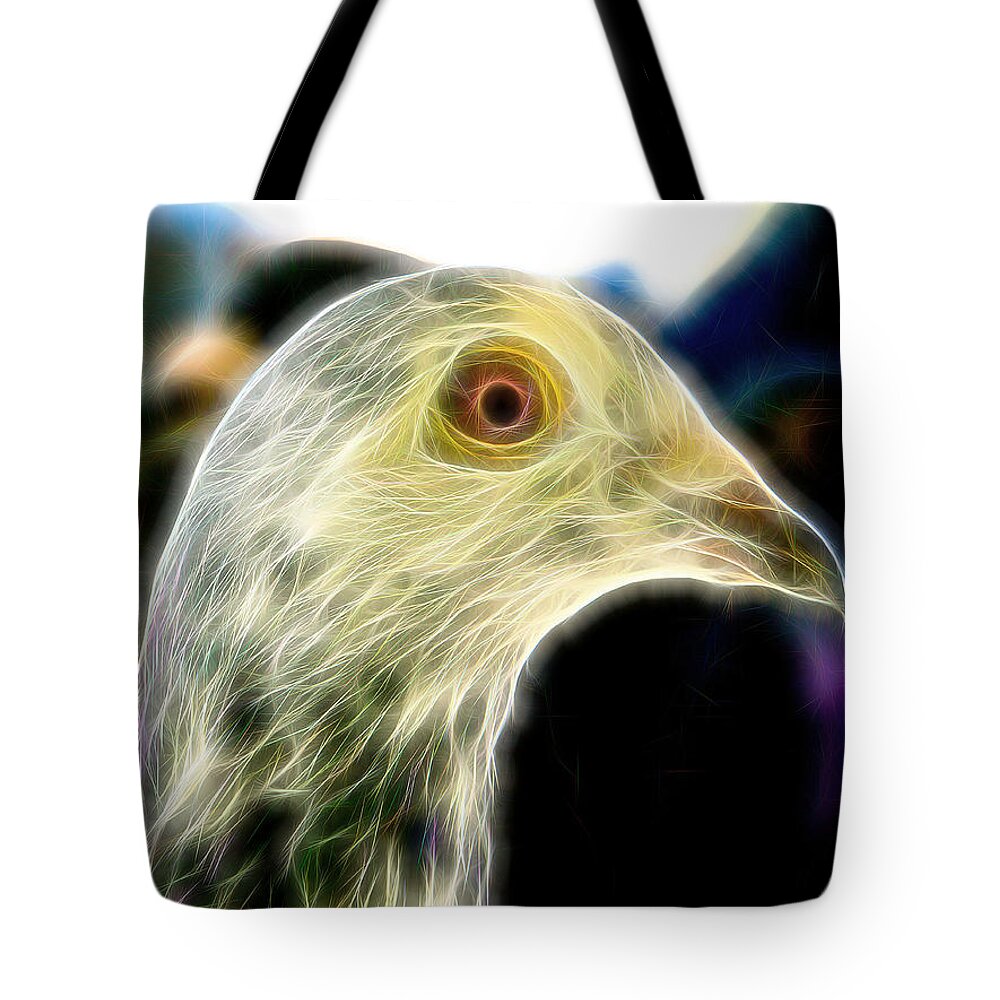 Pigeon Tote Bag featuring the photograph Homer Pigeon Up Close Fibers by Don Northup
