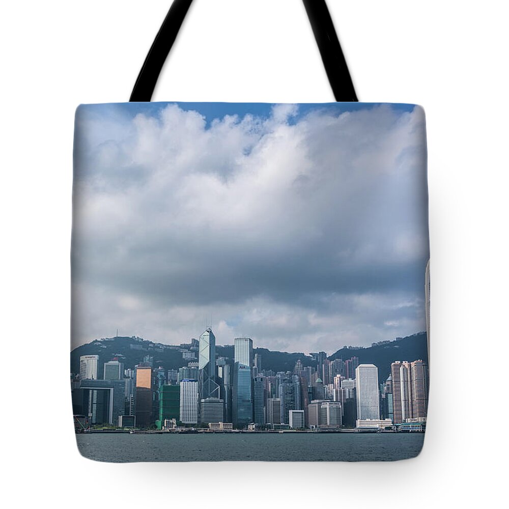 Financial District Tote Bag featuring the photograph Hong Kong Island by Wilfred Y Wong