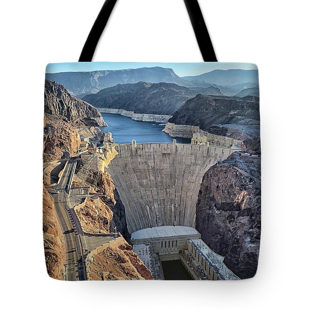 Top Artist Tote Bag featuring the photograph Hoover Dam in the Morning by Norman Gabitzsch