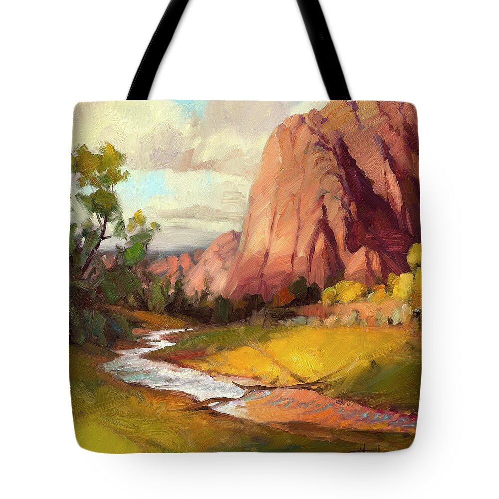 Zion Tote Bag featuring the painting Hop Valley by Steve Henderson