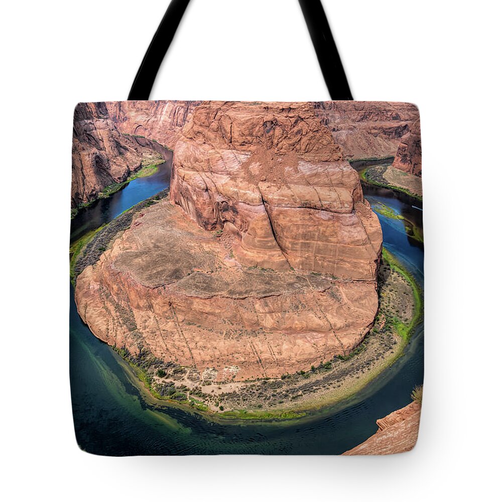 Arizona Tote Bag featuring the photograph Horseshoe Bend - Arizona - Vertical No2 by Debra Martz