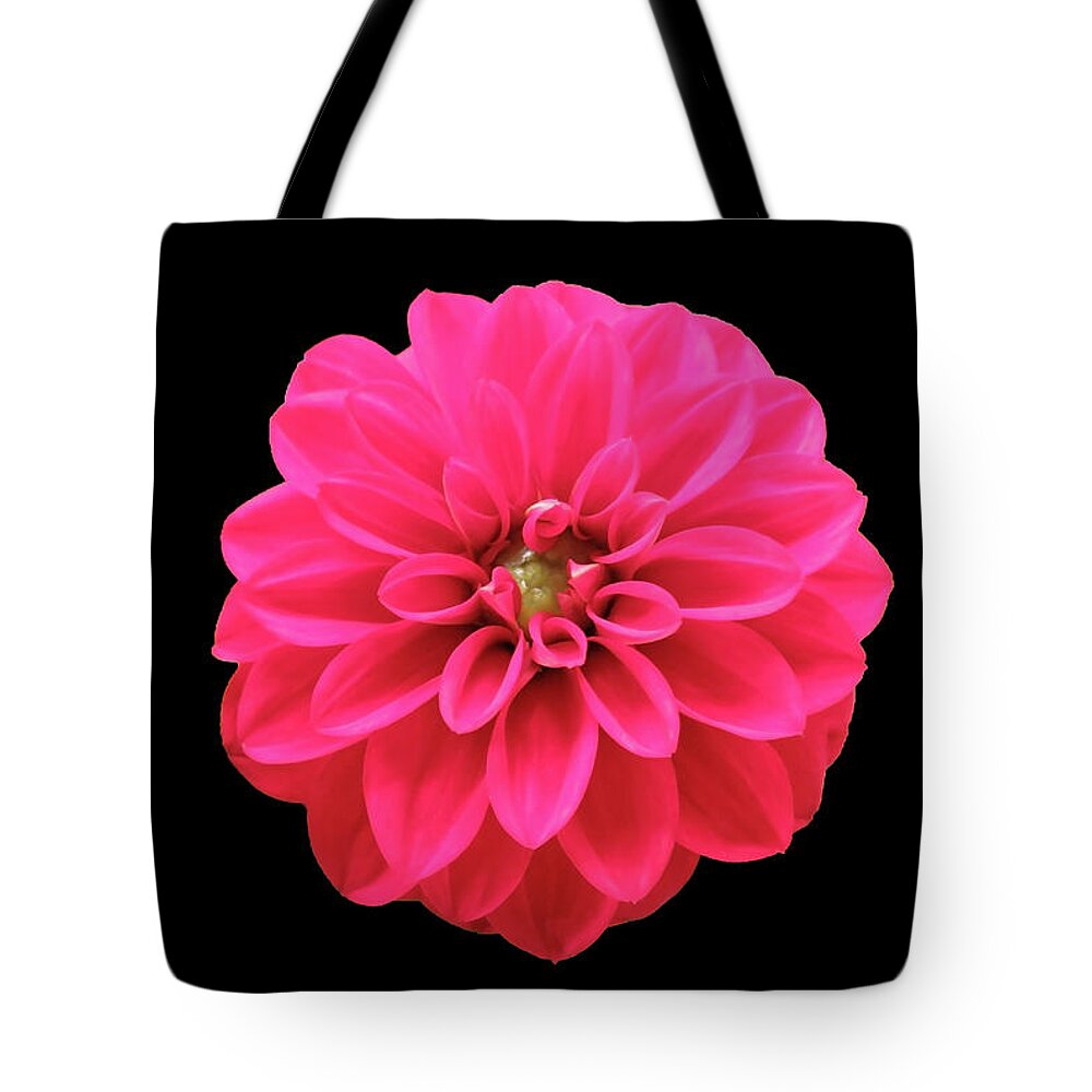 Red Tote Bag featuring the photograph Hot Red Summer Dahlia by Johanna Hurmerinta