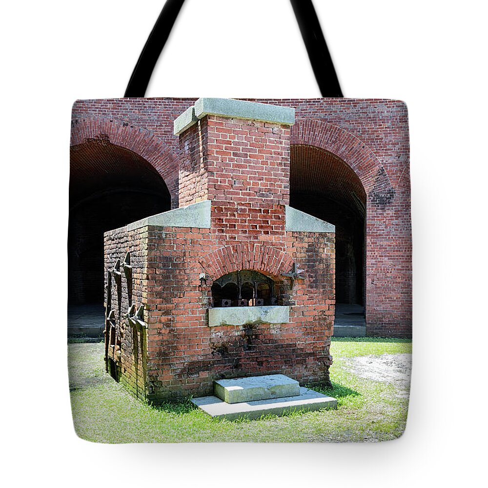 Fort Massachusetts Tote Bag featuring the photograph Hot Shot Furnace by Susan Rissi Tregoning