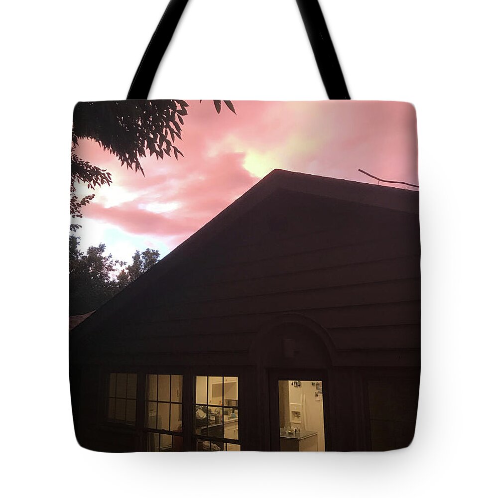 Art Tote Bag featuring the photograph House and Sunset by Aicy Karbstein