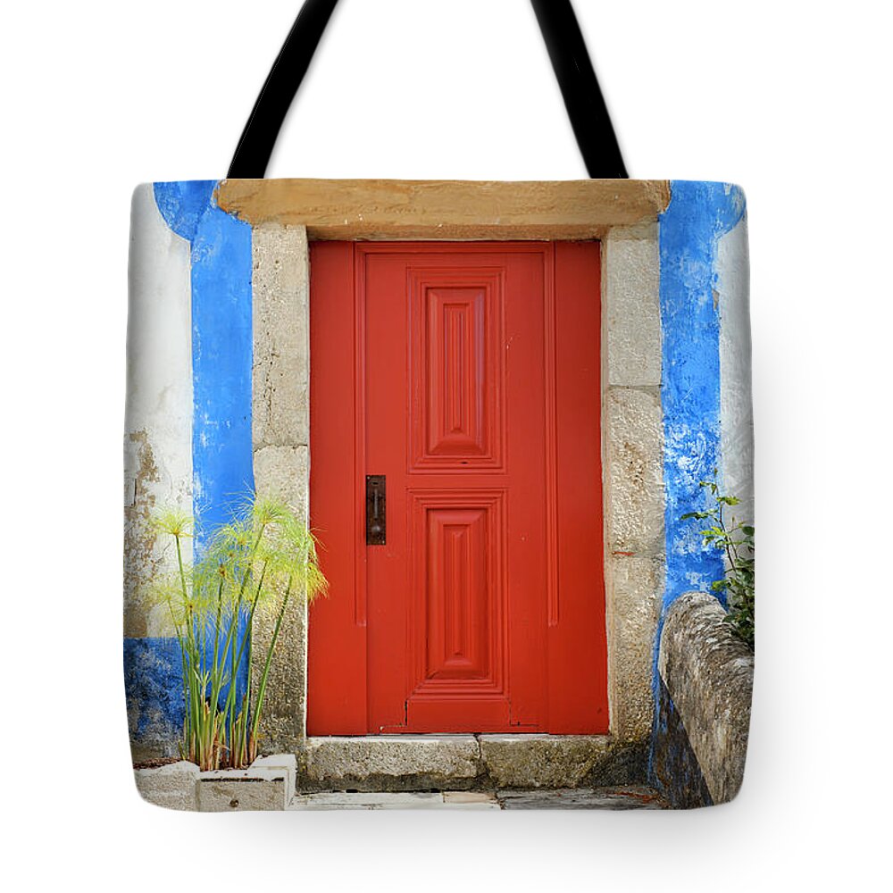 Steps Tote Bag featuring the photograph House With Red Door by Brytta