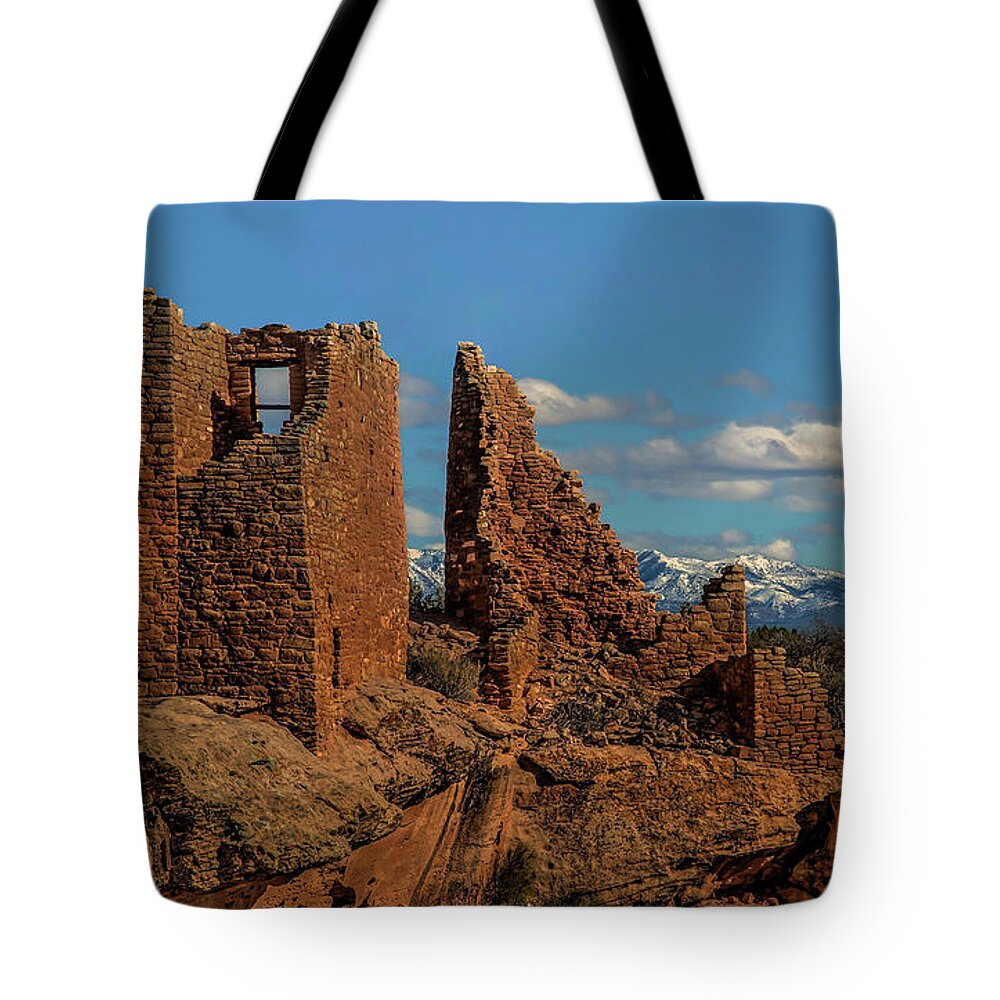 Hovenweep Tote Bag featuring the photograph Hovenweep Ruins by Jaime Miller