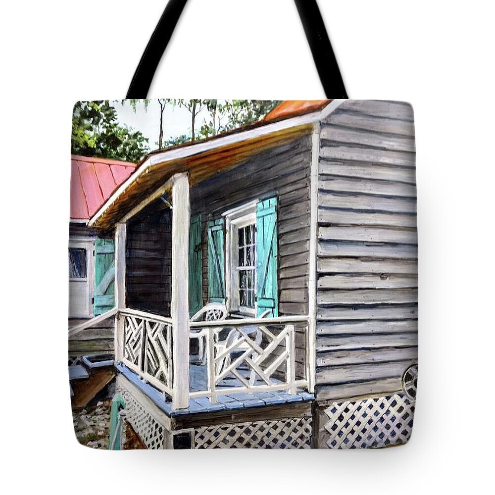 Cabin Tote Bag featuring the painting How I Spent My Summer vacation by William Brody