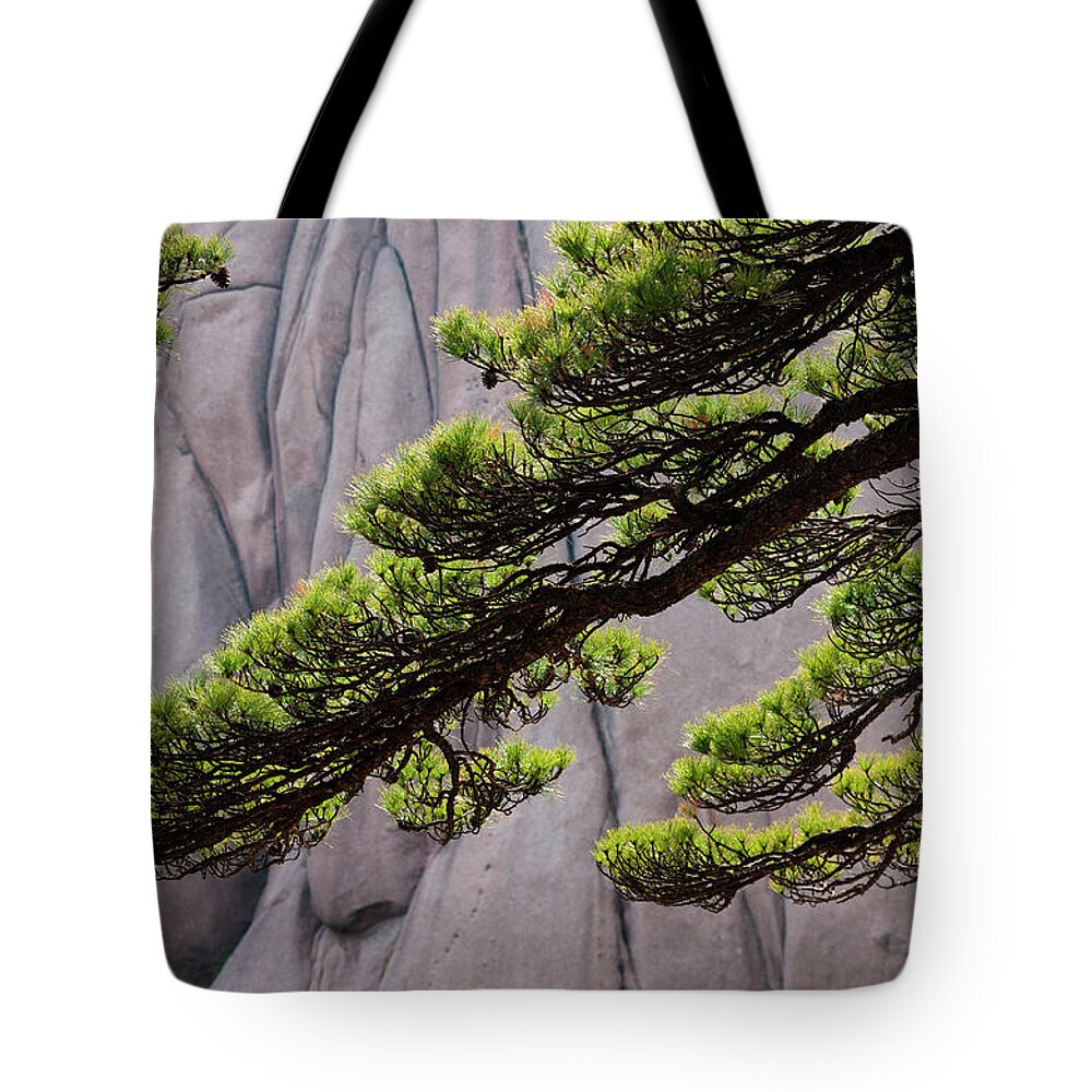 Chinese Culture Tote Bag featuring the photograph Huang Shan Landscape, China by Mint Images/ Art Wolfe
