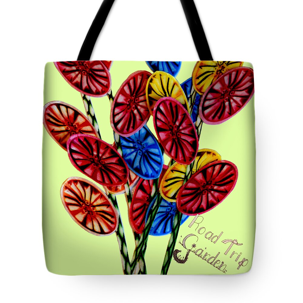 Hubcaps Tote Bag featuring the mixed media Hubcap Cluster by Lori Kingston
