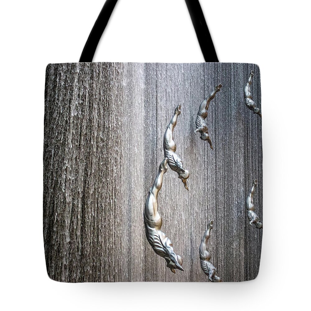 Waterfall Tote Bag featuring the photograph Human Waterfall by Rocco Silvestri