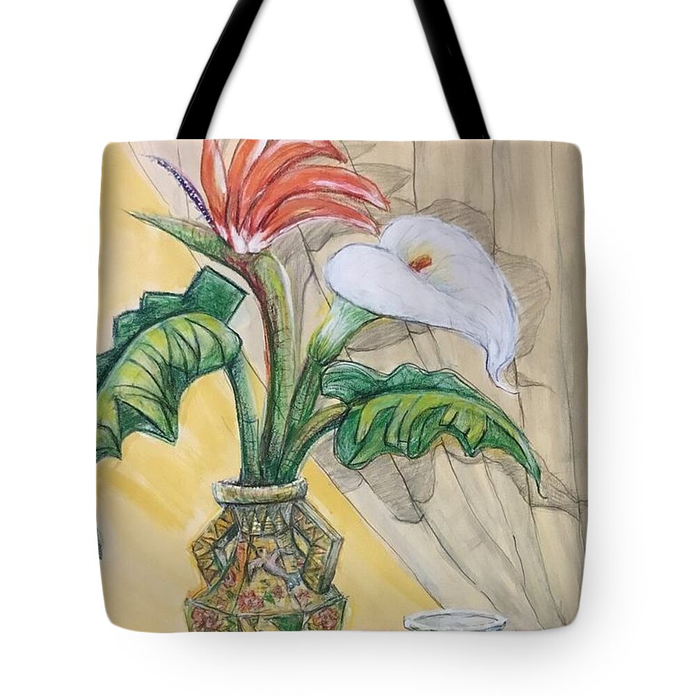 Ricardosart37 Tote Bag featuring the painting Day Dreaming of Matisse by Ricardo Penalver deceased