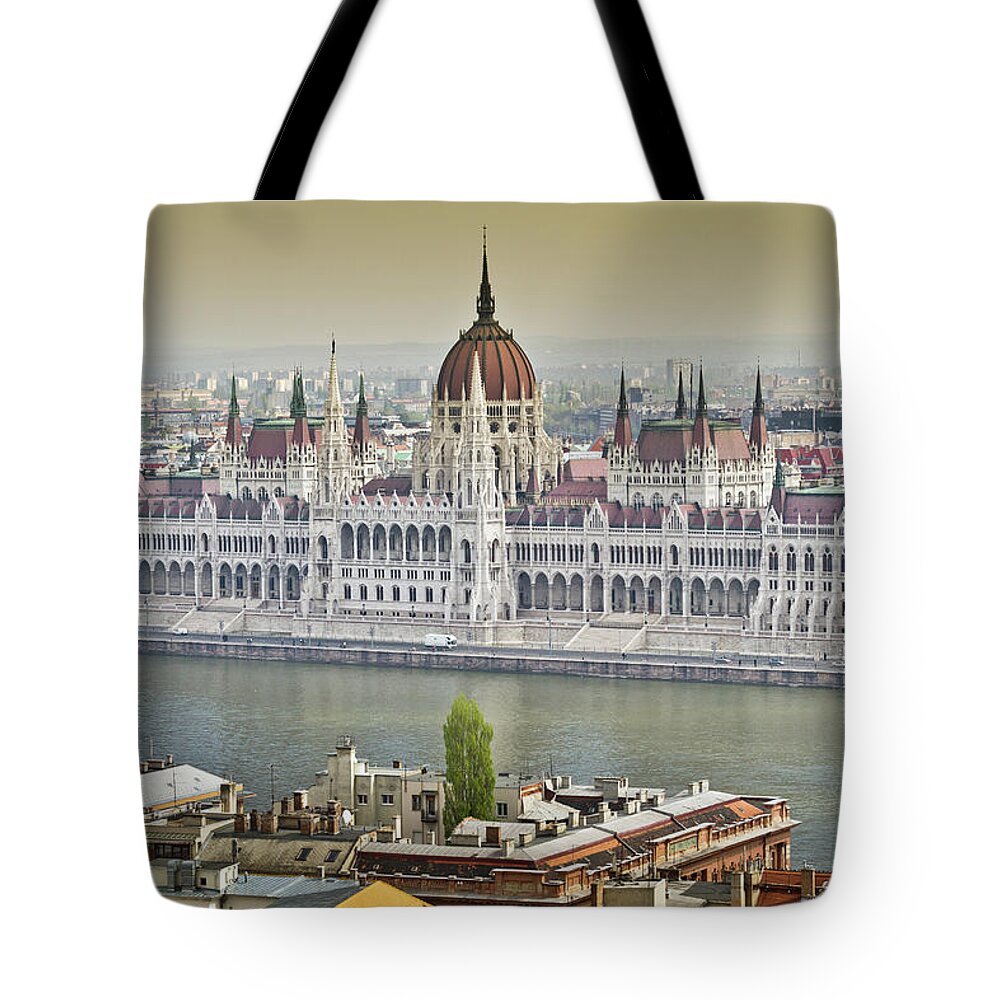 Hungarian Parliament Building Tote Bag featuring the photograph Hungarian Parliament Building by (c) Thanachai Wachiraworakam