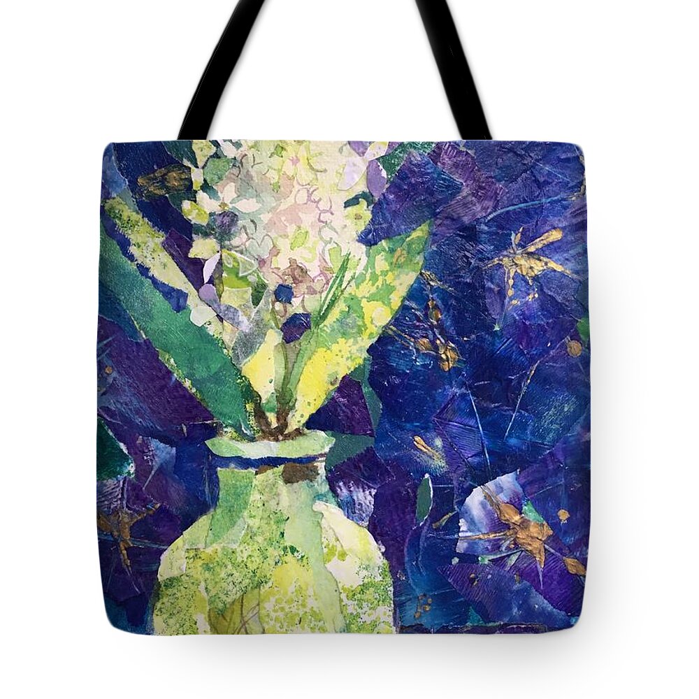 Hyacinth Tote Bag featuring the painting Hyacinth by Diane Wallace
