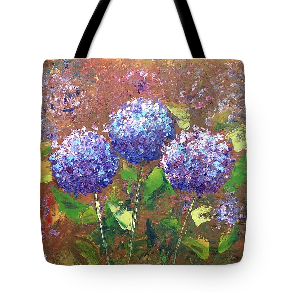 Hydrangea Tote Bag featuring the painting Hydrangea 2 by Helian Cornwell